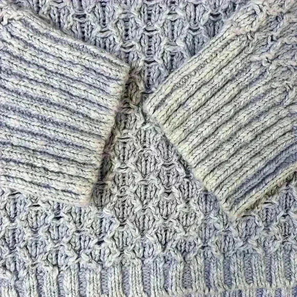 PILCRO High Low Cropped Crochet Waffle Knit Long Sleeve Sweater Women Small - Picture 12 of 12